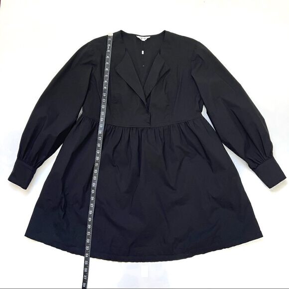 BILLIE The Label NWT XLarge Alexa Poplin Mini Dress Black Long sleeve - Picture 11 of 12
